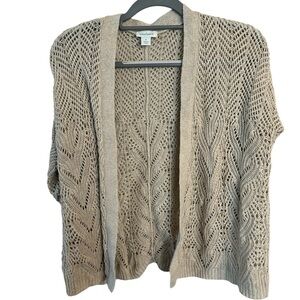 Sundance Women's Beige Open-Front Sweater Crochet S Cardigan 🌺